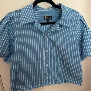 J. Crew Light Blue and White Striped Shirt